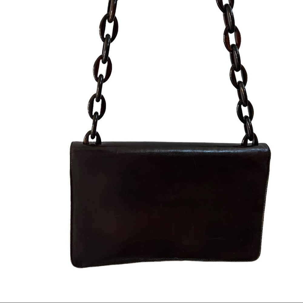 PRADA Leather Plastic Chain Shoulder Bag - Picture 3 of 8